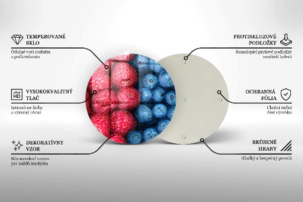 Cutting board Fruit of raspberry and blueberries