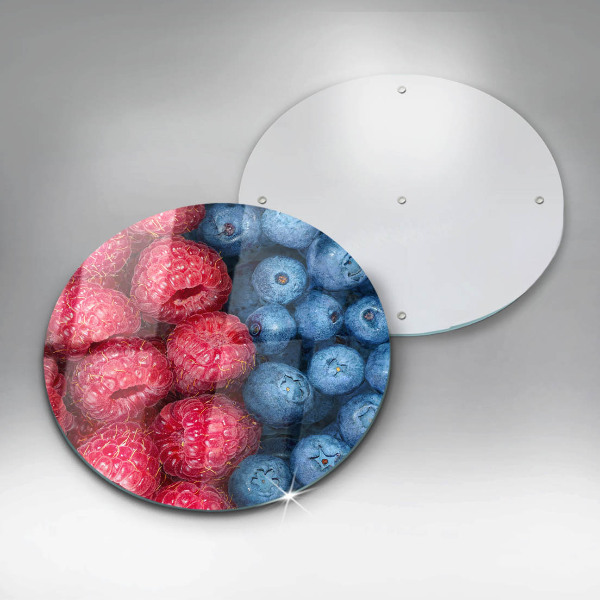 Cutting board Fruit of raspberry and blueberries