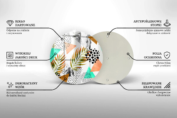 Kitchen worktop protector Boho leaves pattern