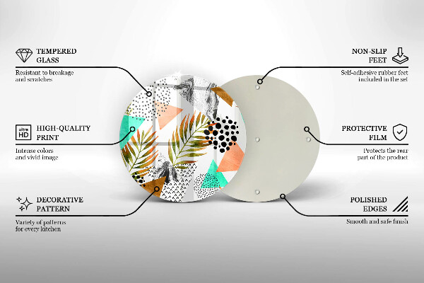 Kitchen worktop protector Boho leaves pattern