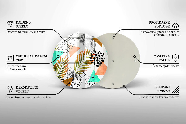 Kitchen worktop protector Boho leaves pattern