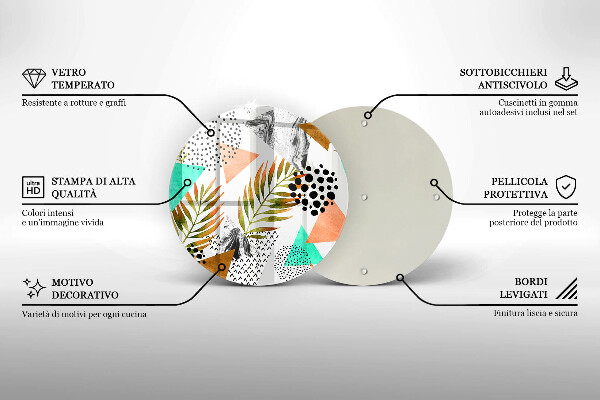 Kitchen worktop protector Boho leaves pattern