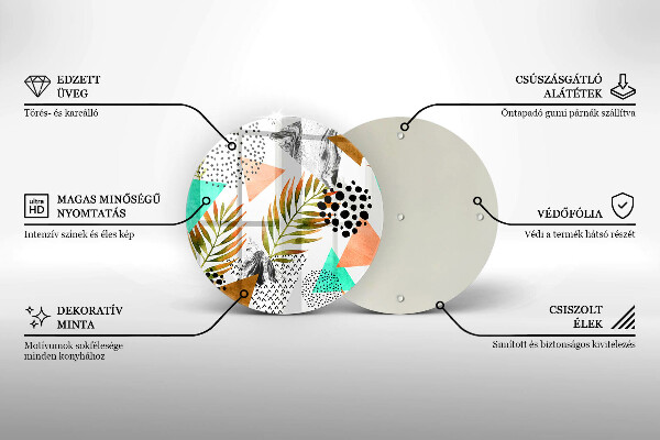 Kitchen worktop protector Boho leaves pattern