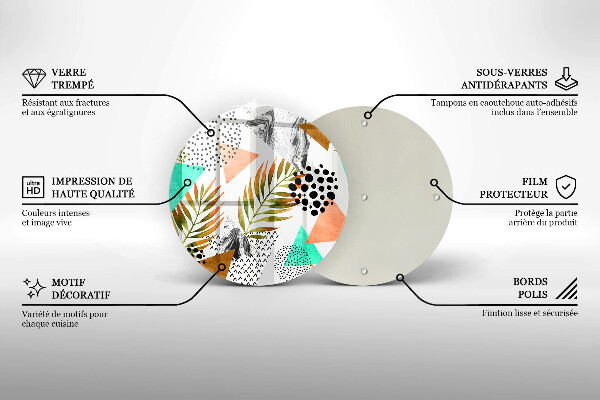 Kitchen worktop protector Boho leaves pattern