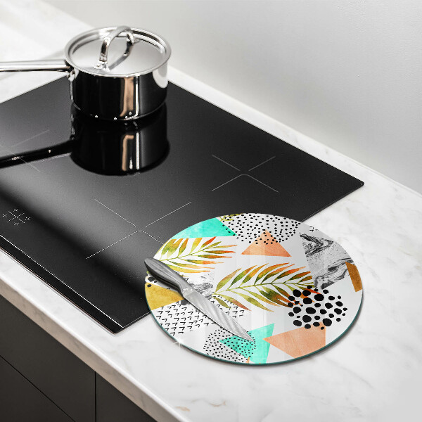 Kitchen worktop protector Boho leaves pattern