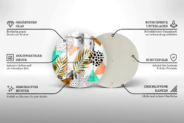 Kitchen worktop protector Boho leaves pattern