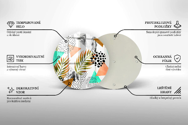 Kitchen worktop protector Boho leaves pattern