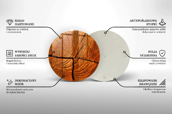 Glass worktop saver Wood trunk structure