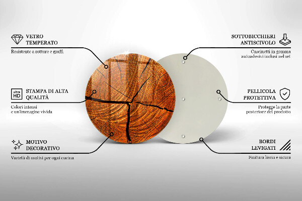 Glass worktop saver Wood trunk structure