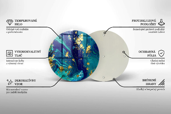 Glass worktop protector Abstraction with gold