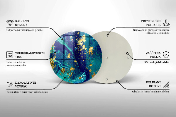 Glass worktop protector Abstraction with gold