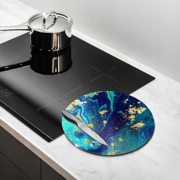 Glass worktop protector Abstraction with gold