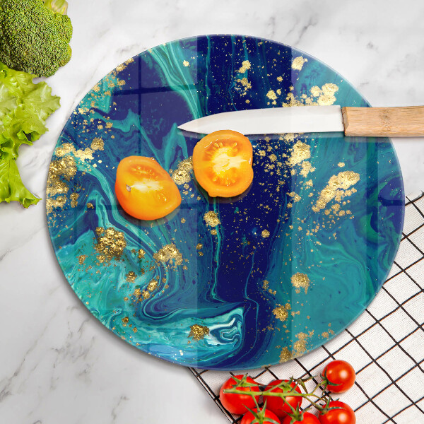 Glass worktop protector Abstraction with gold