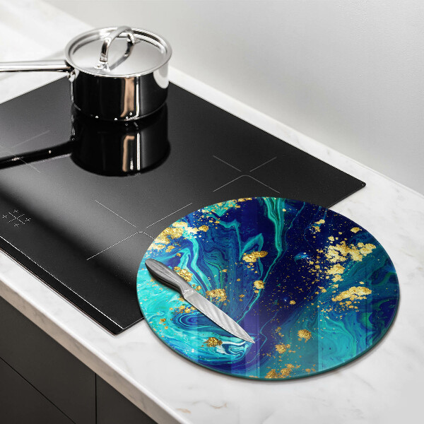 Glass worktop protector Abstraction with gold
