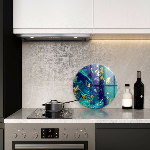 Glass worktop protector Abstraction with gold