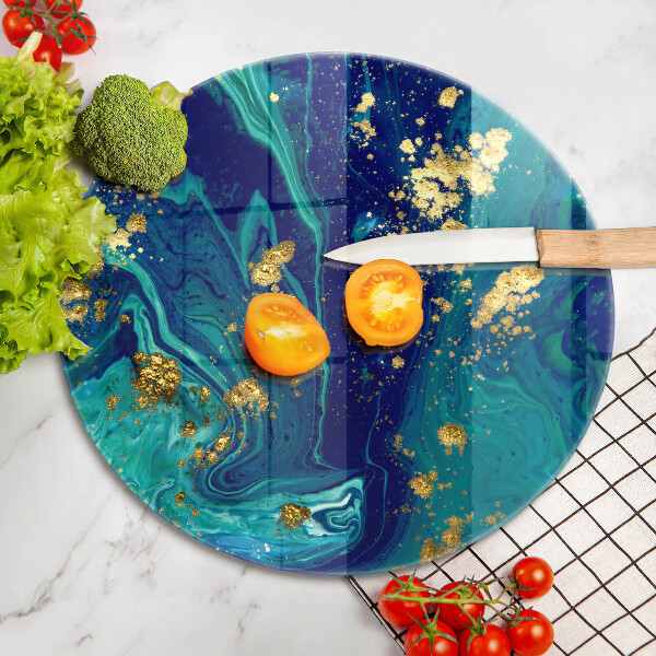 Glass worktop protector Abstraction with gold