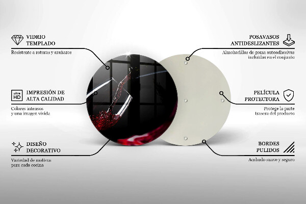 Glass worktop saver Red wine glass