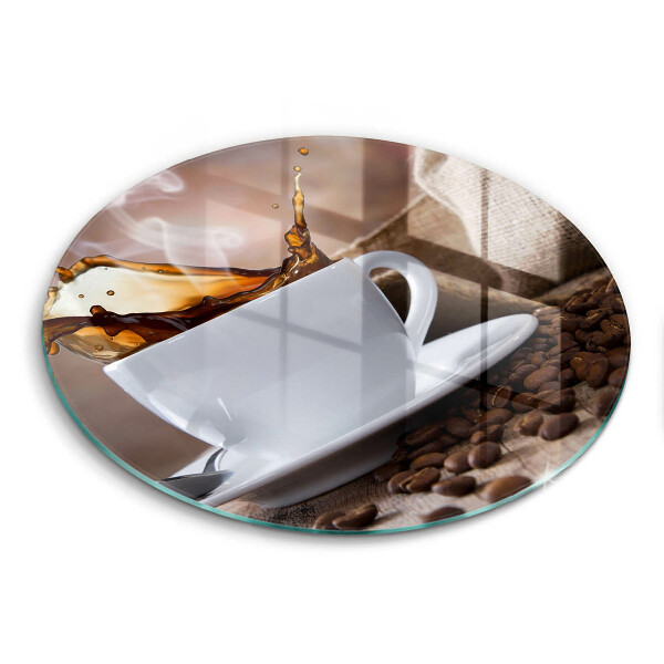 Glass worktop saver Cup and coffee beans