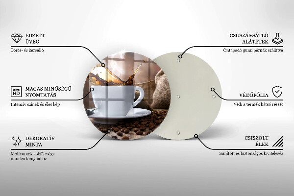 Glass worktop saver Cup and coffee beans