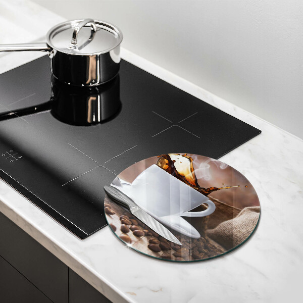 Glass worktop saver Cup and coffee beans