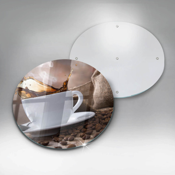 Glass worktop saver Cup and coffee beans