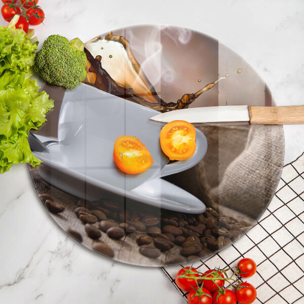 Glass worktop saver Cup and coffee beans