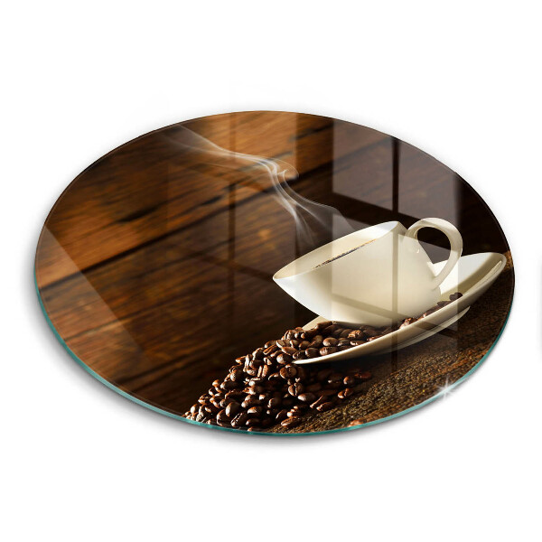 Glass worktop saver Coffee cup wood