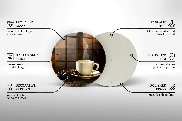 Glass worktop saver Coffee cup wood