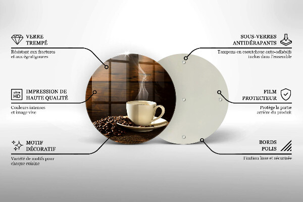 Glass worktop saver Coffee cup wood