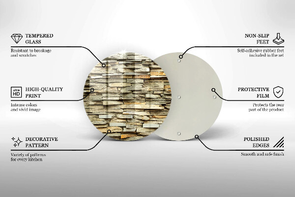 Glass worktop saver Decorative stones