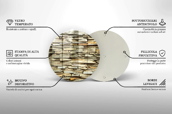Glass worktop saver Decorative stones