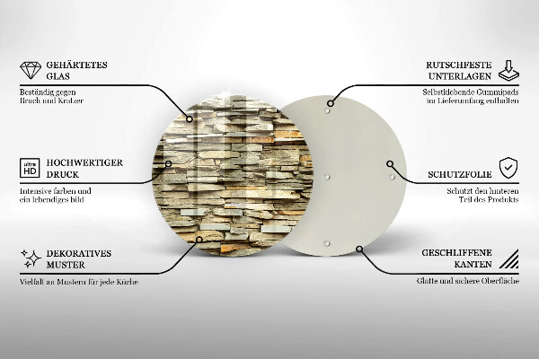 Glass worktop saver Decorative stones