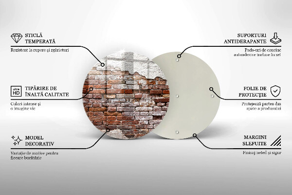 Glass worktop saver Old wall of brick and concrete