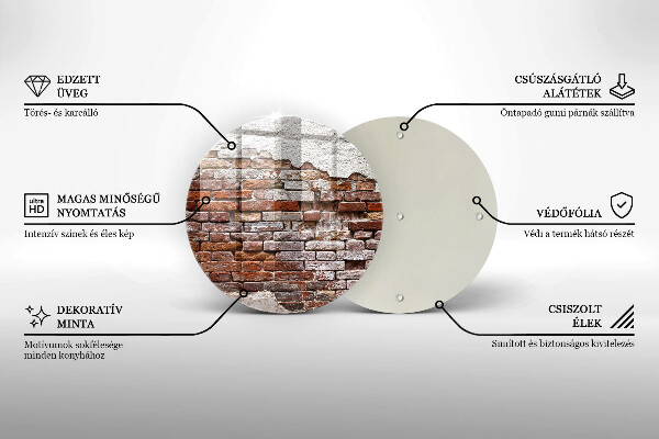 Glass worktop saver Old wall of brick and concrete