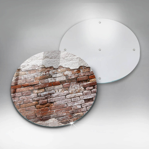 Glass worktop saver Old wall of brick and concrete