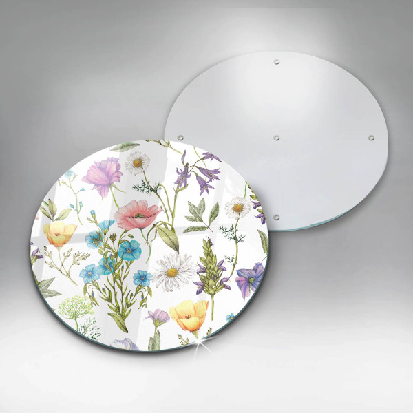 Glass worktop protector Flowers illustration