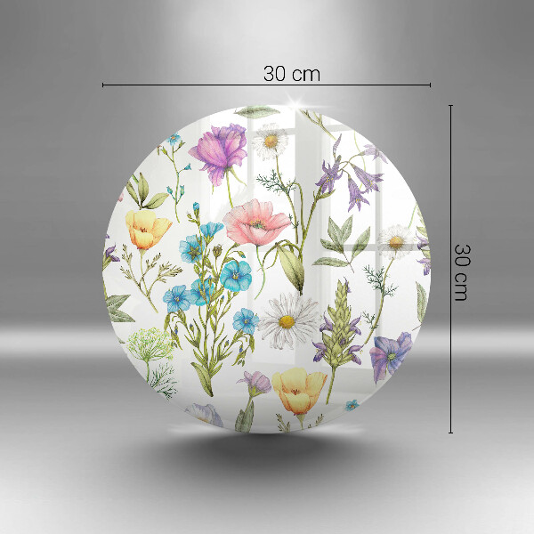 Glass worktop protector Flowers illustration