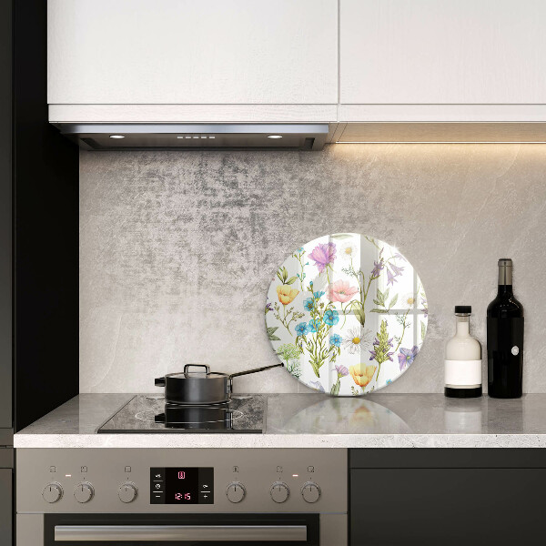 Glass worktop protector Flowers illustration