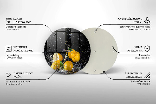 Glass worktop saver Juicy lemon fruit