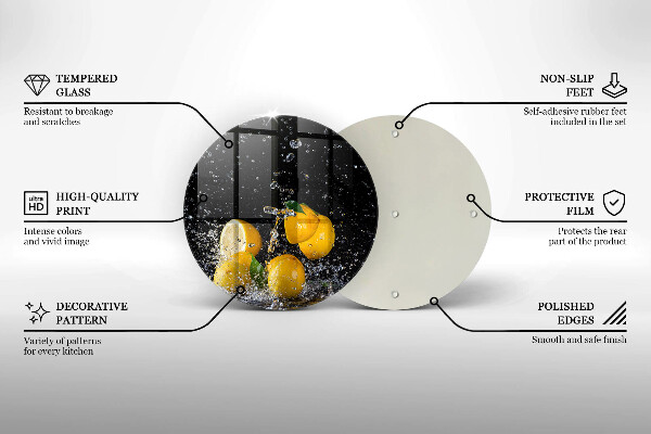 Glass worktop saver Juicy lemon fruit