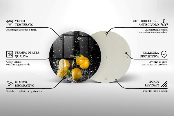 Glass worktop saver Juicy lemon fruit
