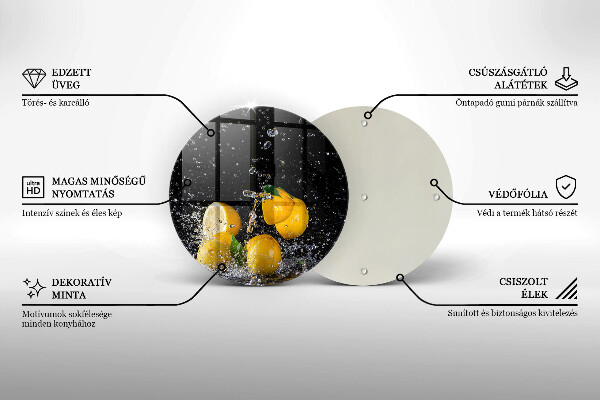 Glass worktop saver Juicy lemon fruit