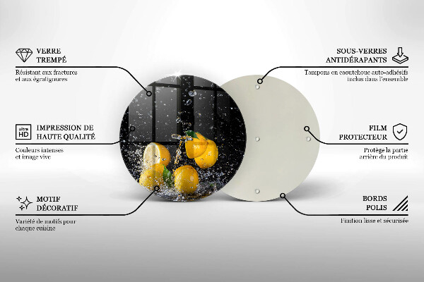 Glass worktop saver Juicy lemon fruit