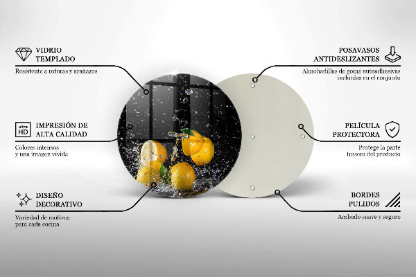 Glass worktop saver Juicy lemon fruit