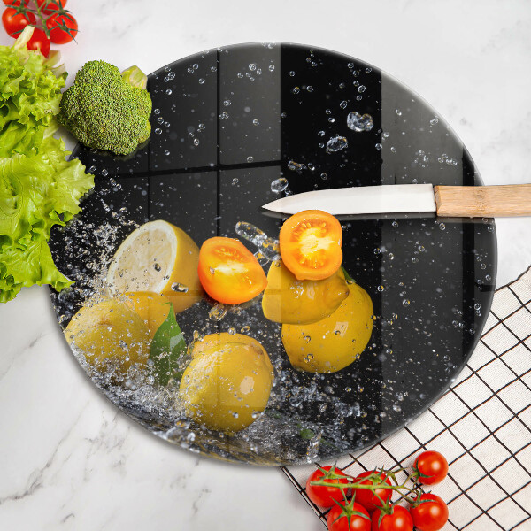 Glass worktop saver Juicy lemon fruit