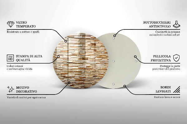 Glass worktop saver Decorative texture stones