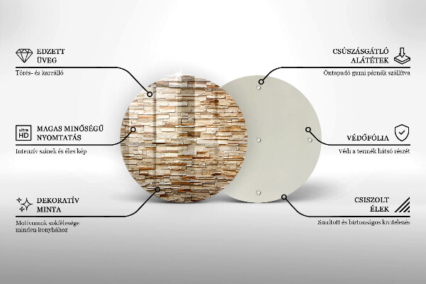 Glass worktop saver Decorative texture stones