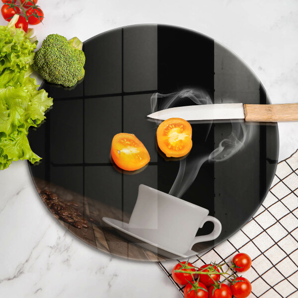 Chopping board glass Coffee cup heart