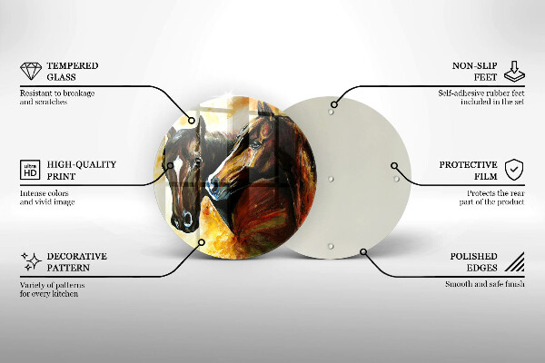 Cutting board Animals horses