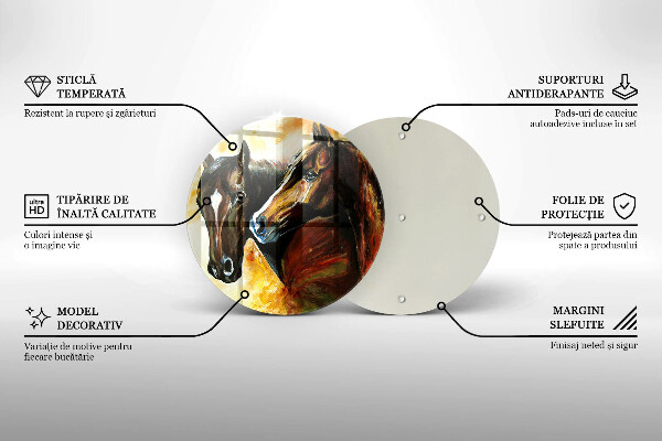 Cutting board Animals horses